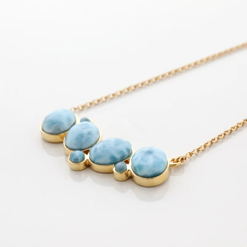 matching necklace for women-Gold Vermeil Larimar Necklace Athena