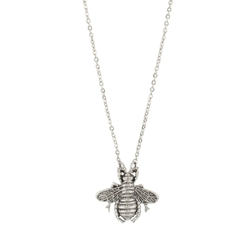 beaded necklace for women-Hey Honeybee Necklace in Silver