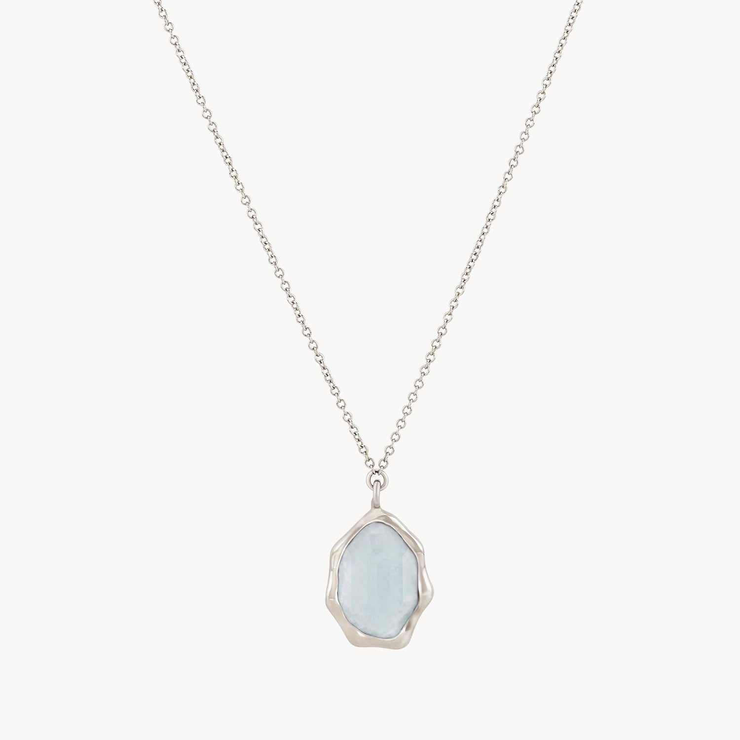 elegant necklace for women-blue chalcedony mood necklace silver - sterling silver, blue chalcedony