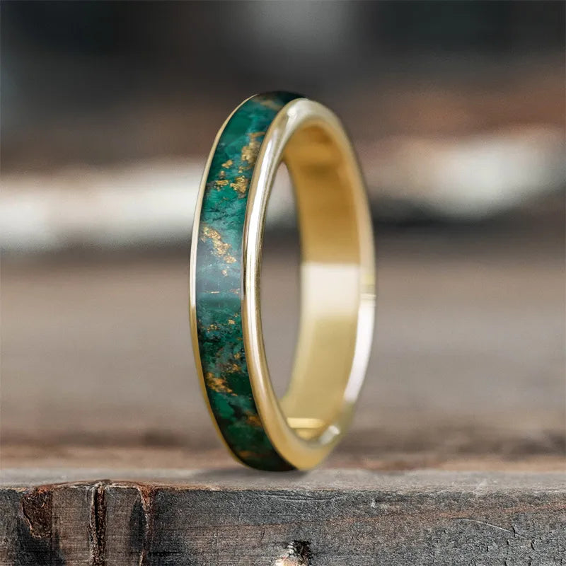 nature-inspired ring for women-Custom Design - Ladies Single Inlay Ring V5BNL3VPichwsYL1WadRpe5u