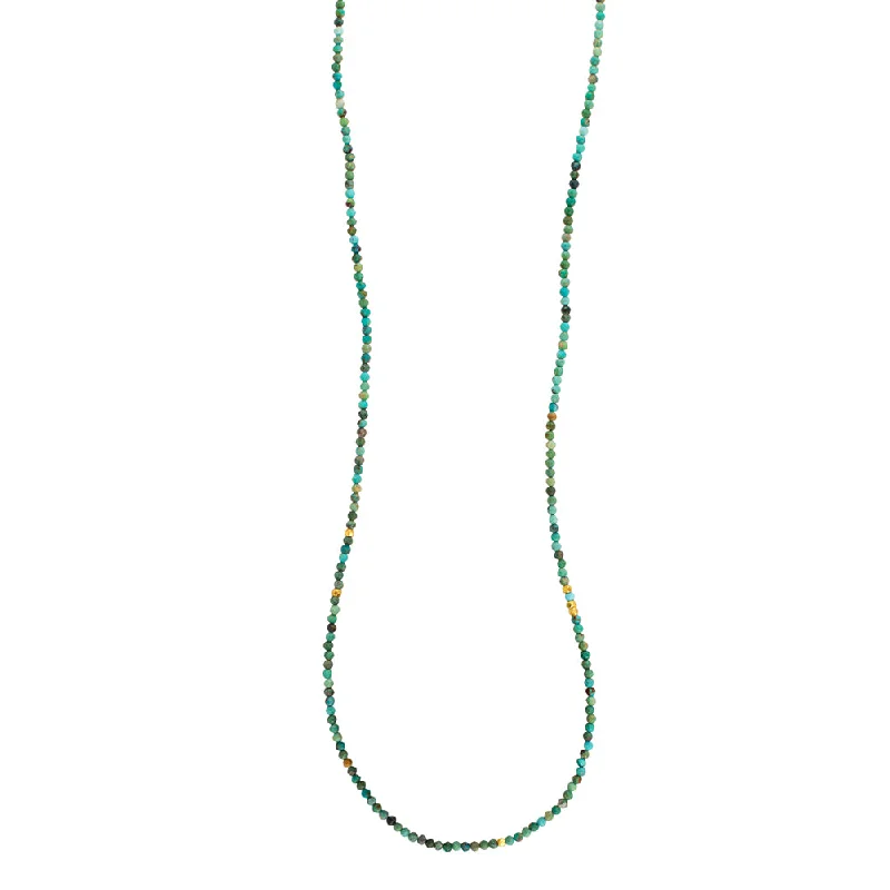 gemstone pendant necklace for women-Tabula Rasa Turquoise Strand - 20-22"