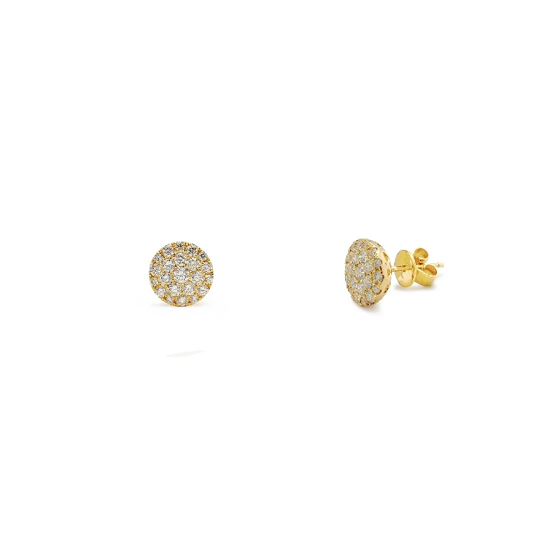 fashion earrings for women-Diamond Round Cluster Stud Earrings (14K)