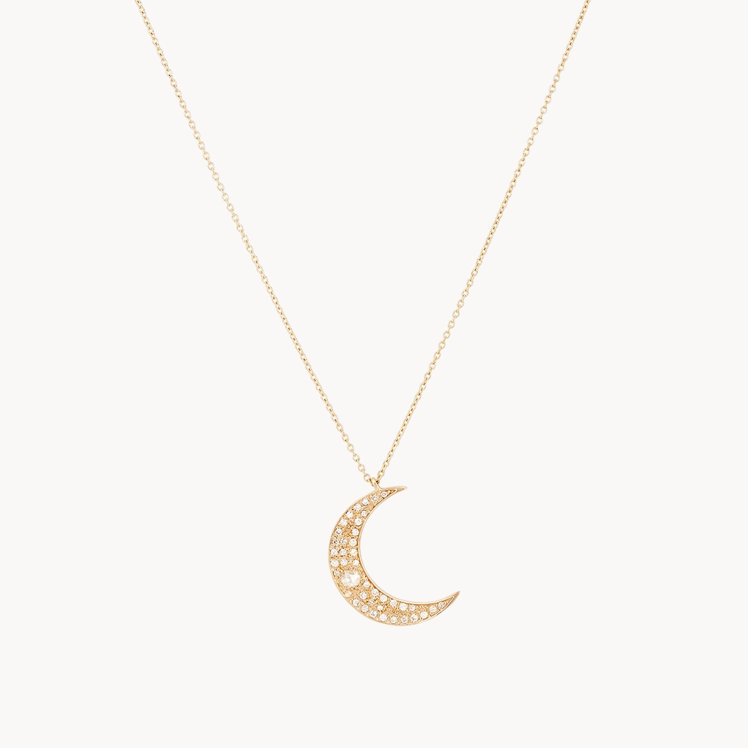 floral necklace for women-Moonlight crescent diamond necklace