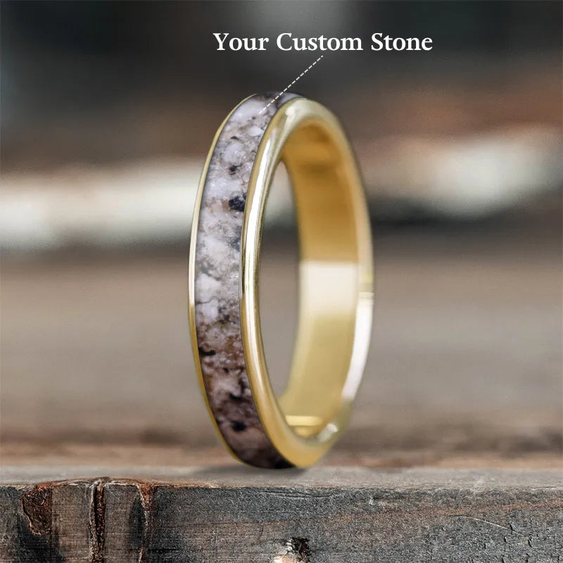 mixed metal ring for women-Custom Design - Ladies Single Inlay Ring w7yJYpMB6WE_1f56uPW9Qdj0