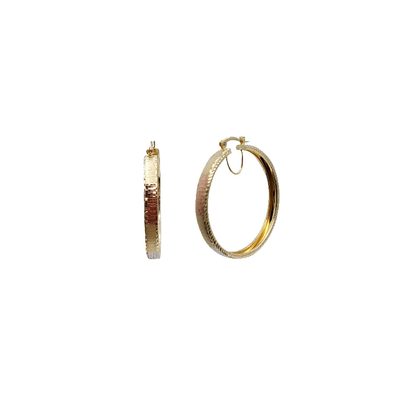 handmade earrings for women-Tricolor Hoop Earrings (14K)