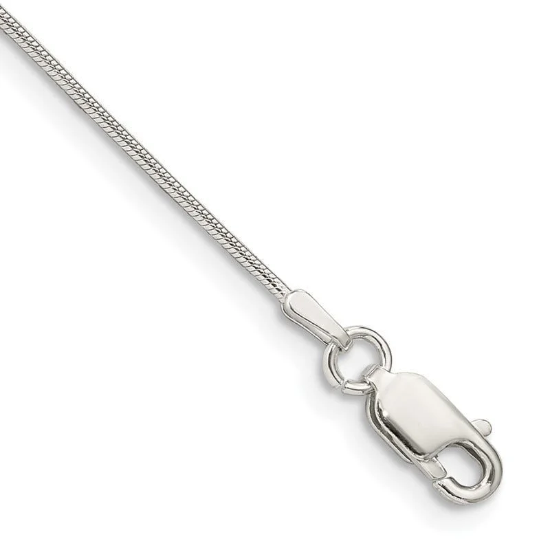 luxury anklets for women-Sterling Silver .8mm Snake Chain Anklet