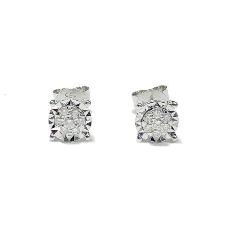 glamorous earrings for women-Diamond Sparkling-Cut Stud Earring (14K)