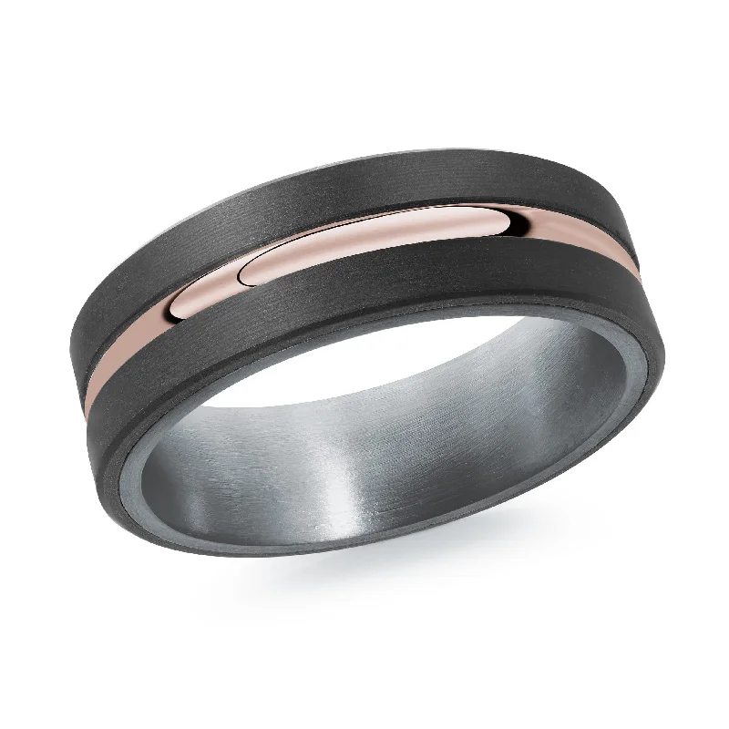 engagement rings with platinum settings for women-14K Rose Gold Ring from the Tantalum Collection by Malo - MRDTS-019-7P