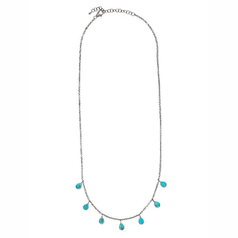 religious necklace for women-Turquoise Teardrops Necklace