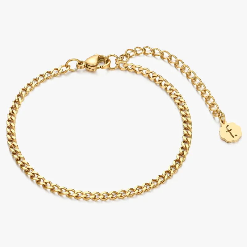 adjustable ankle bracelets for women-Thin Sasha Chain Anklet Gold