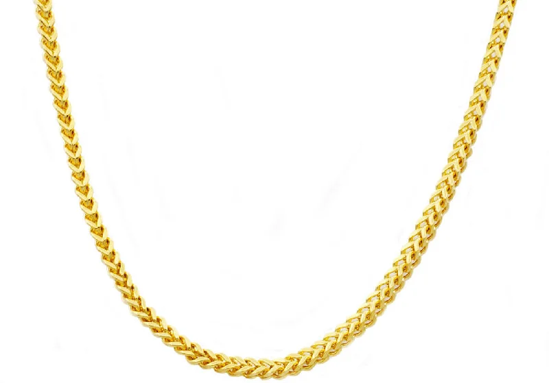 religious necklace for women-Mens 4mm Gold Stainless Steel Franco Link Chain Necklace