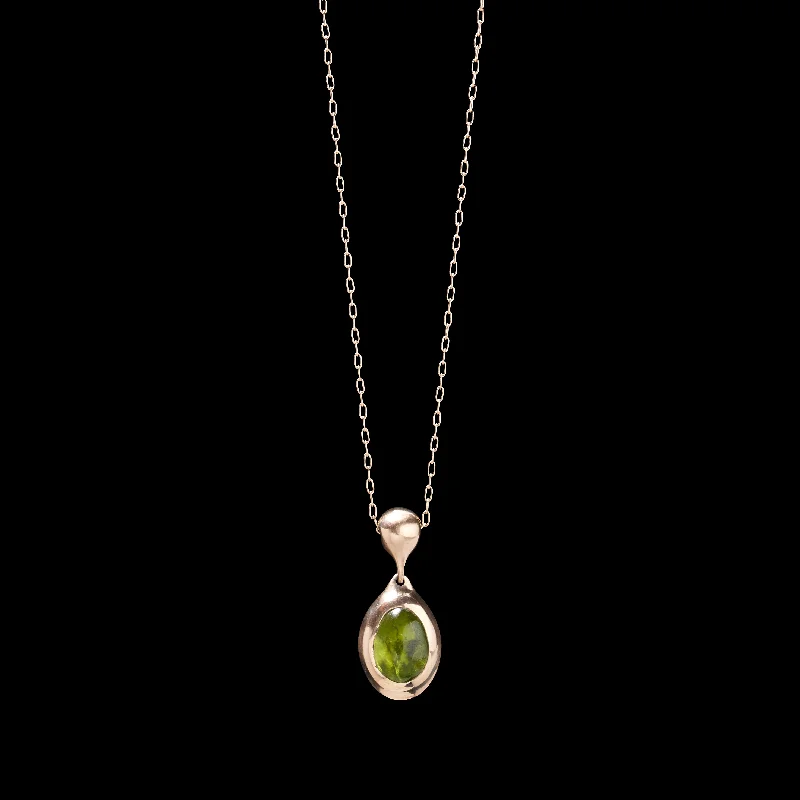 ethnic necklace for women-Peridot Locket  Charm Necklace