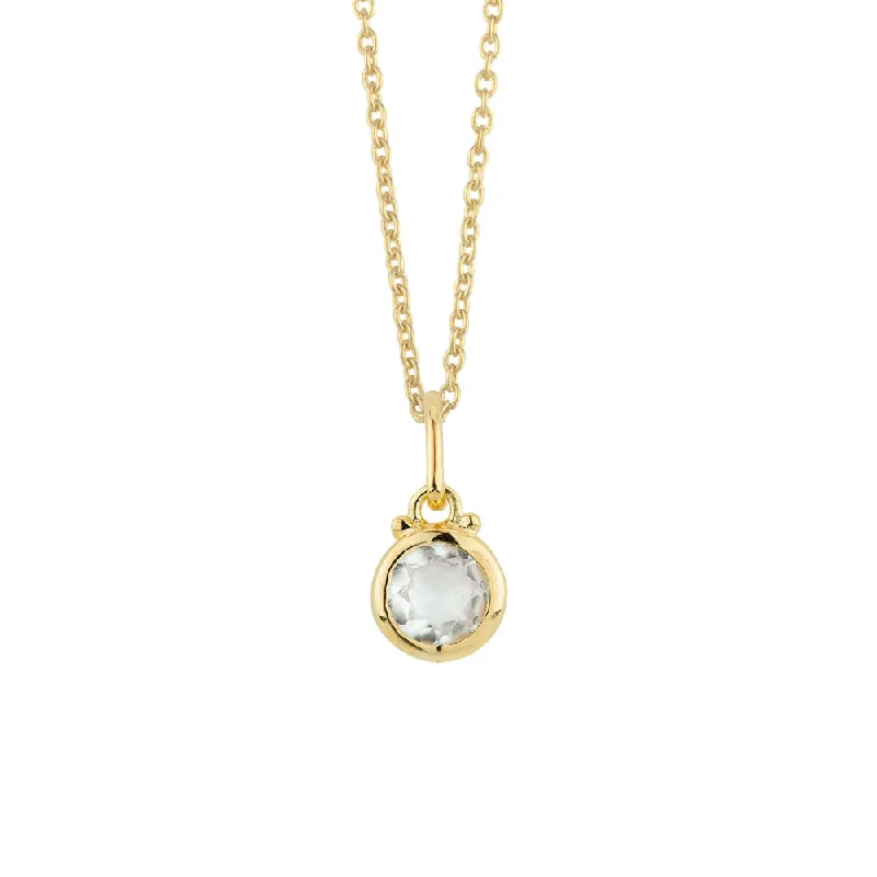 evening necklace for women-April Birthstone Charm Necklace in Gold