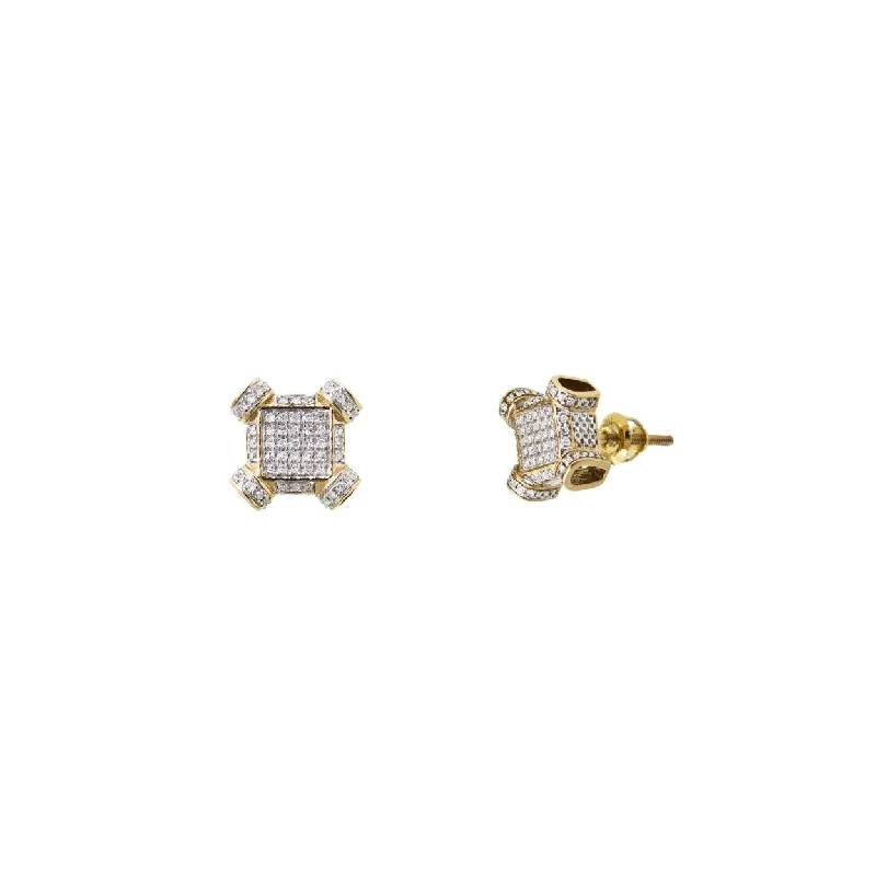 hoop earrings with diamonds for women-Diamond Stud Earrings (10K)