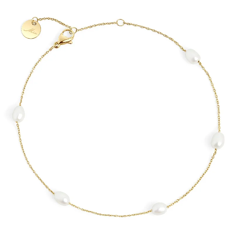 vintage anklets for women-Opal Pearl Anklet