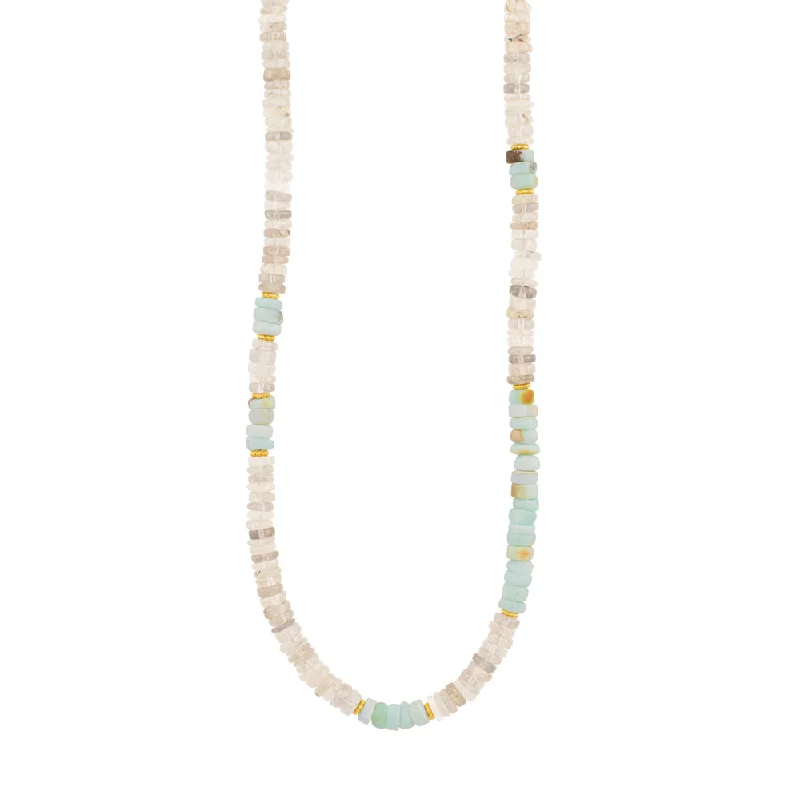 moonstone necklace for women-Open Skies Heishi Necklace