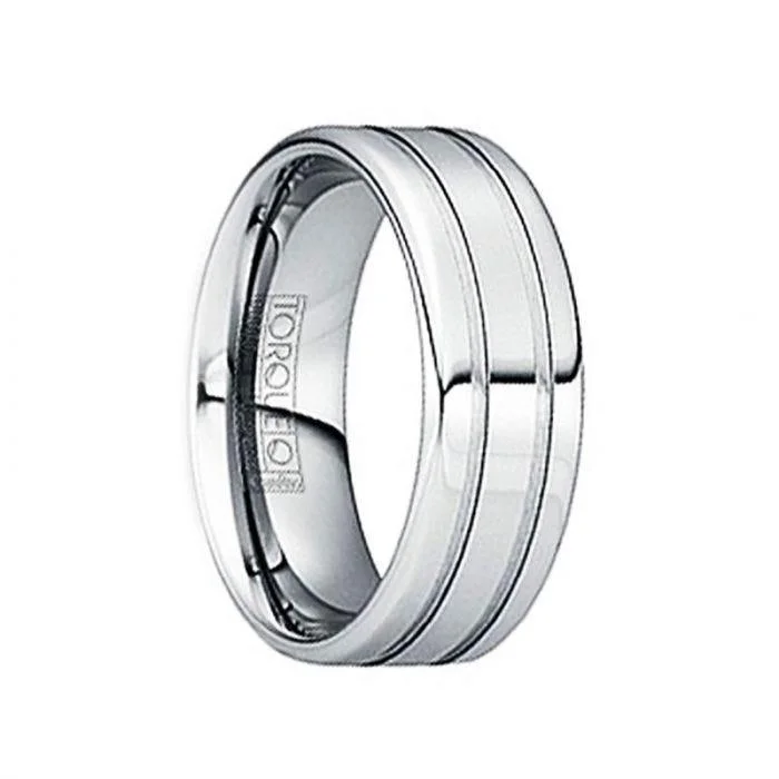 elegant engagement rings for women-LONGINUS Engraved Celtic Link Polished Tungsten Comfort Fit Ring - 6mm