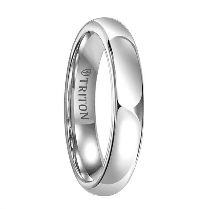 diamond engagement rings for women-ANWEN Women's Domed White Tungsten Ring with Polished Finish by Triton Rings - 4 mm & 5 mm