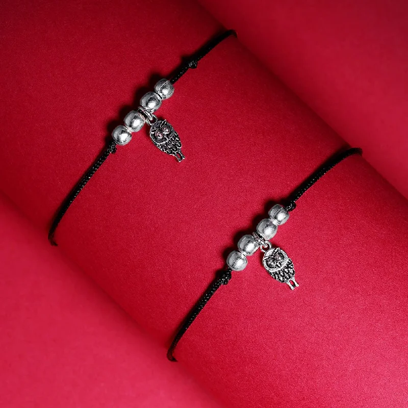 handcrafted anklets for women-Silver Owl Anklet