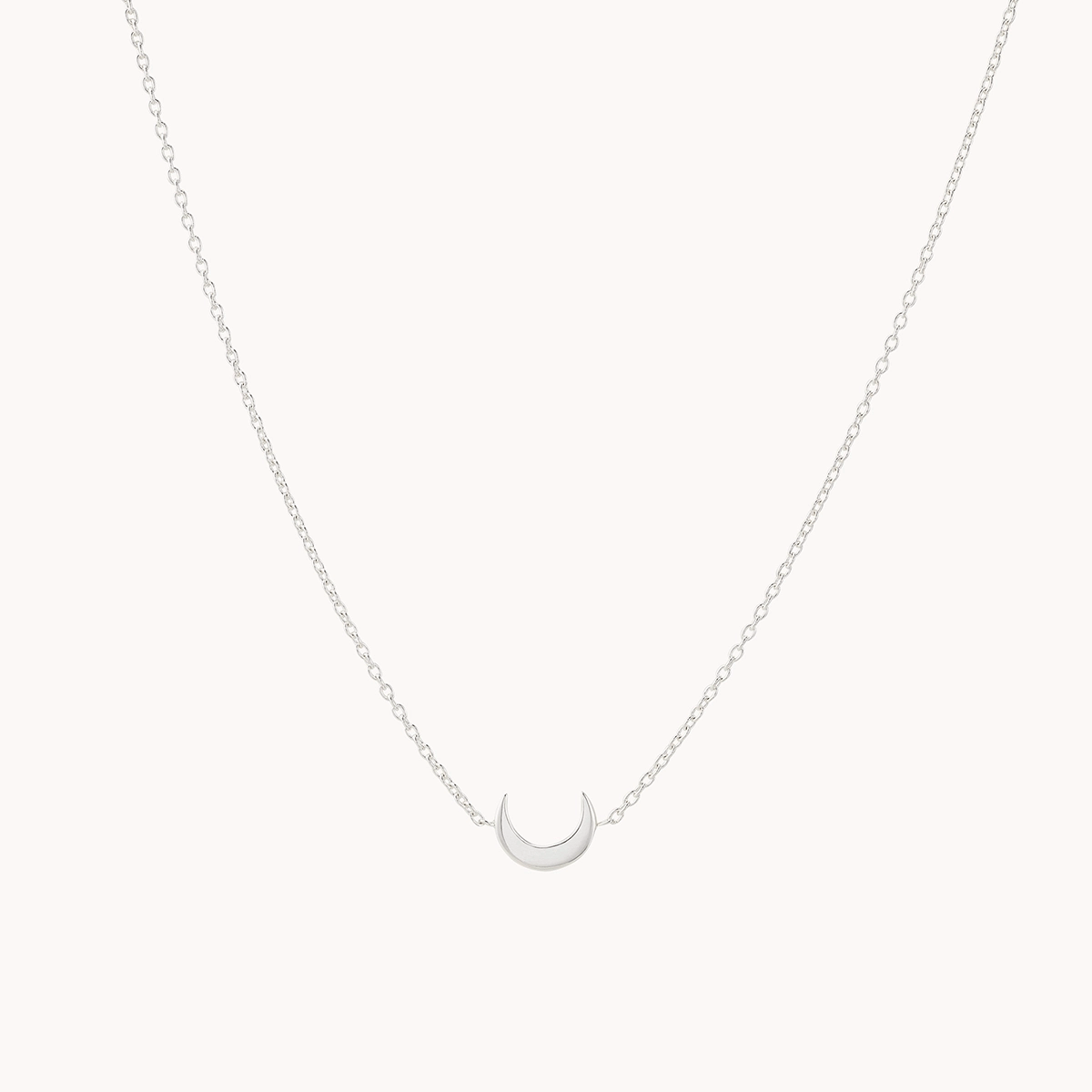 casual necklace for women-crescent moon necklace silver - sterling silver