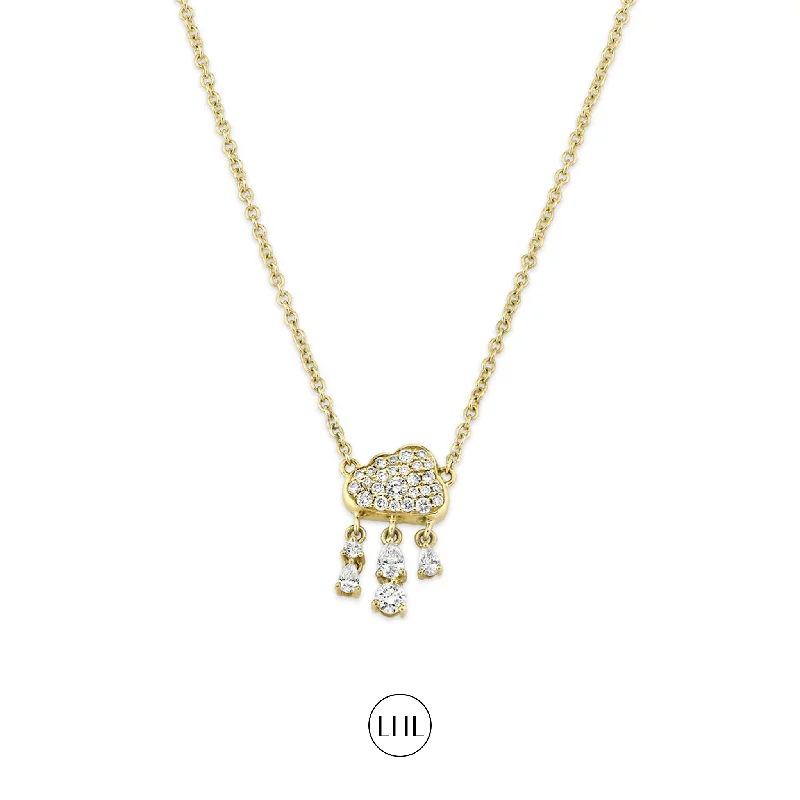 cute necklace for women-Pavé Diamond Rain Cloud Necklace | Ready to Ship