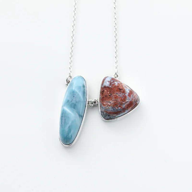 pendant necklace with crystals for women-Larimar Necklace Laki