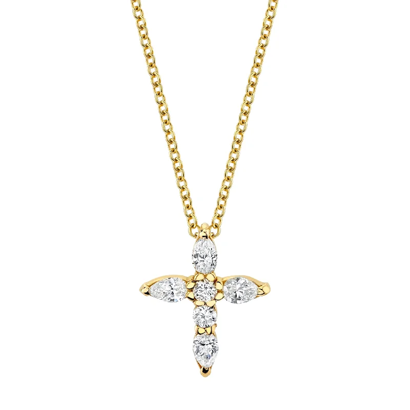 layered pendant necklace for women-Small Diamond Faith Pendant