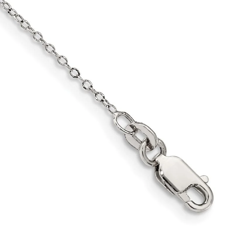 infinity anklets for women-Sterling Silver 1mm Cable Chain Anklet