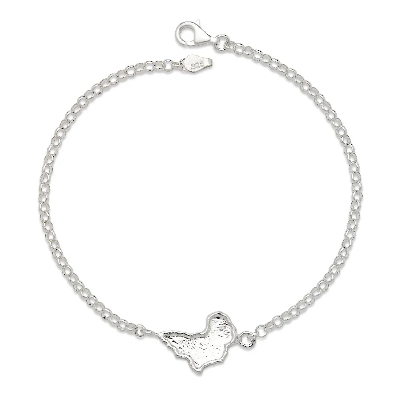 trendy ankle bracelets for women-Better Jewelry Map of Africa .925 Sterling Silver Anklet