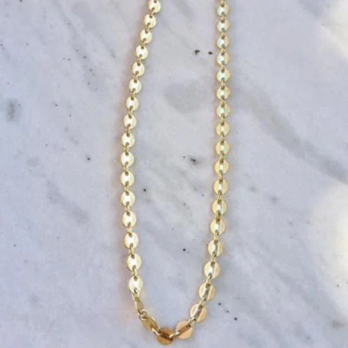 clasp necklace for women-Gold Disc Necklace