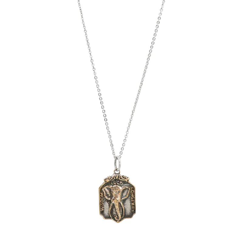 crystal pendant necklace for women-Elephant Saint Necklace: Wisdom | Luck | Longevity