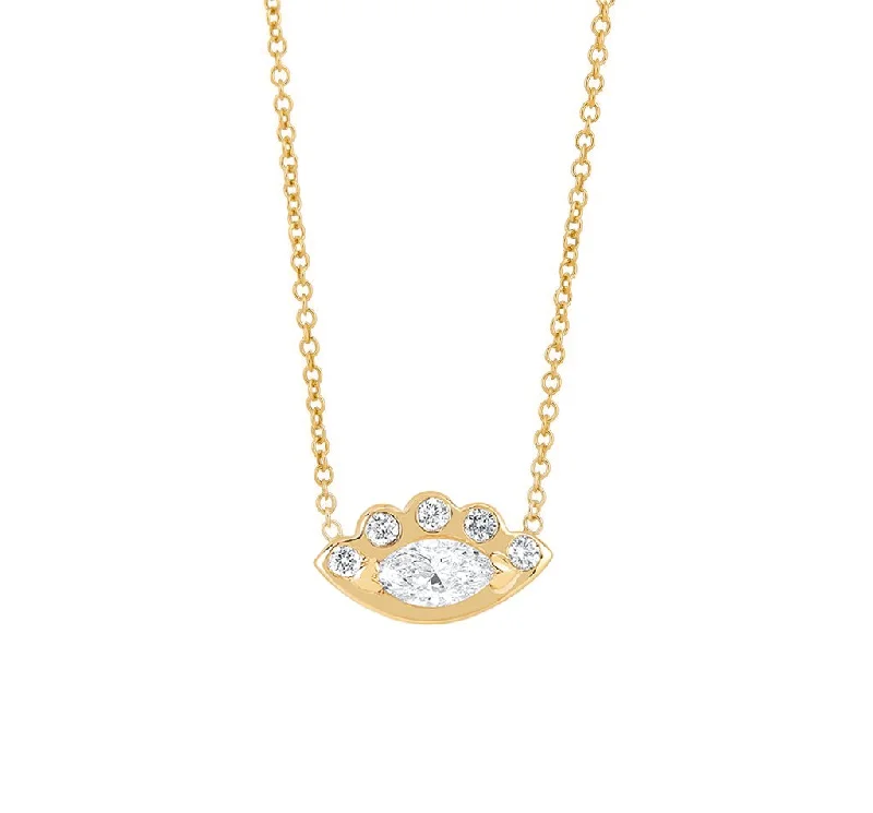 crystal pendant necklace for women-Angel Eye Diamond Necklace | Borrow