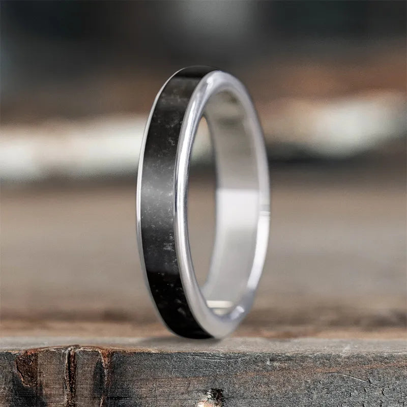 titanium ring for women-Custom Design - Ladies Single Inlay Ring 8Mw8ru-GPuZ2JmDaD7HSNSFb