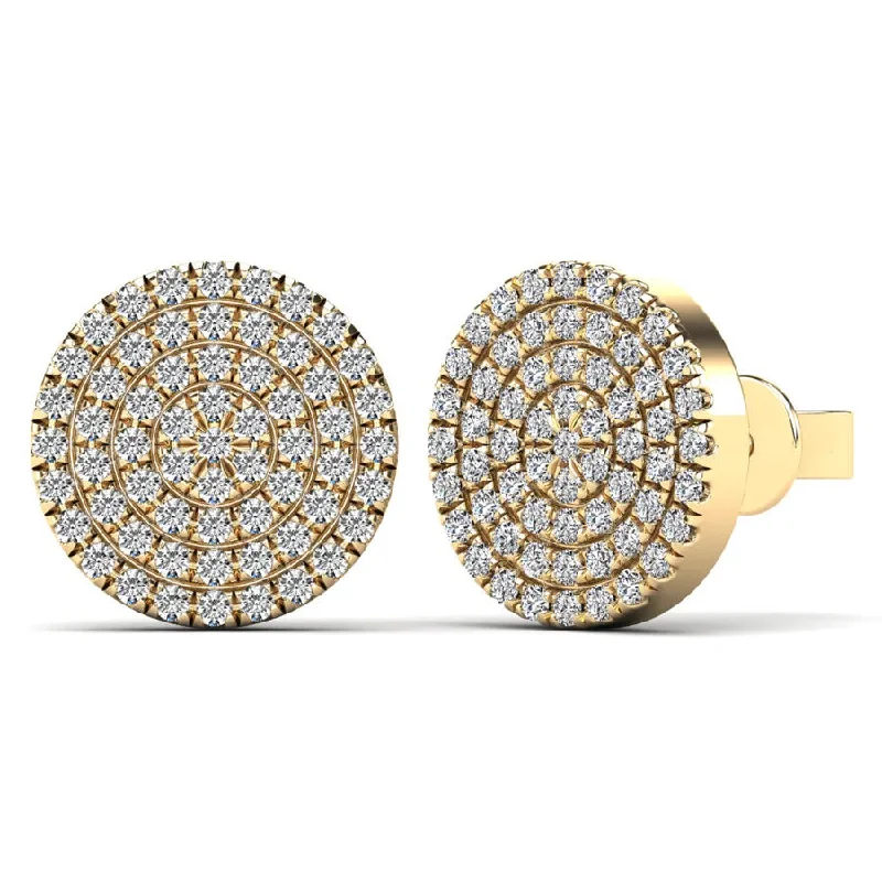 heart-shaped earrings for women-Diamond Round Stud Earrings (14K)