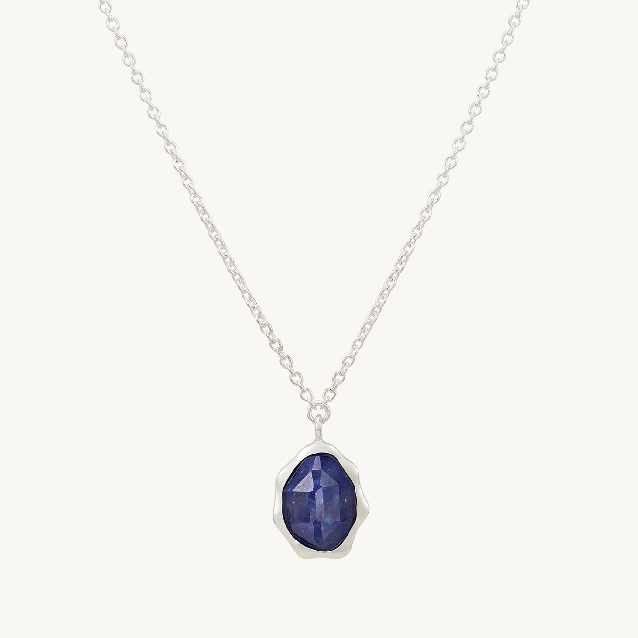 pearl strand necklace for women-lapis lazuli mood necklace silver - sterling silver, lapis lazuli