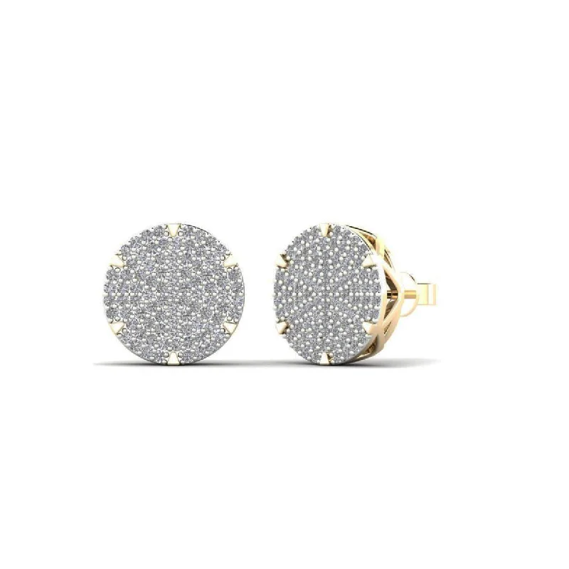 diamond drop earrings for women-Diamond Round Stud Earrings (14K)