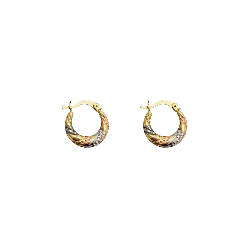 heart-shaped earrings for women-Twist Hoop Earrings (14K)