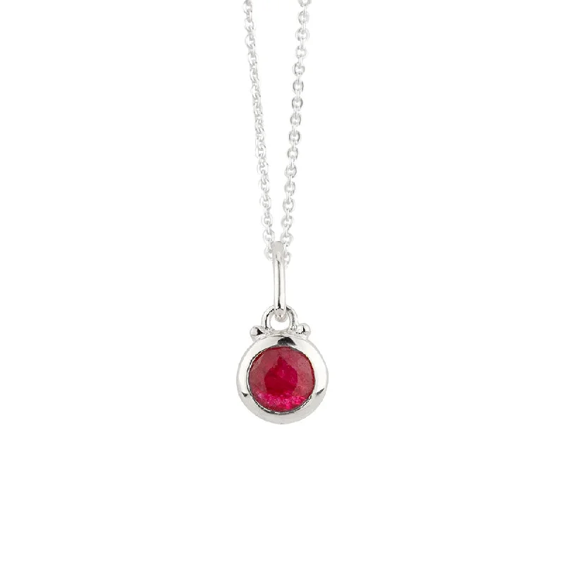 gift necklace for women-July Birthstone Charm Necklace in Silver