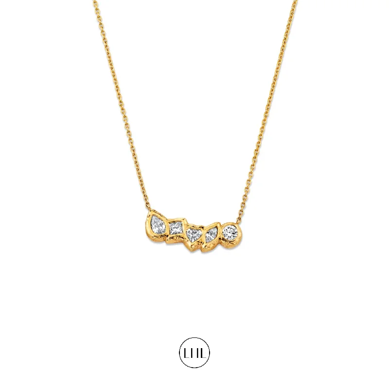 friendship necklace for women-Harmony River Diamond Necklace