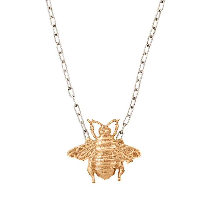 cuff necklace for women-Big Bee Necklace in Bronze