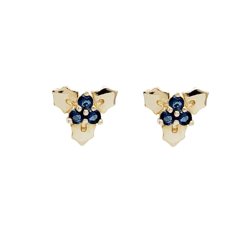 delicate earrings for women-Zirconia Blooming Flower (14K)