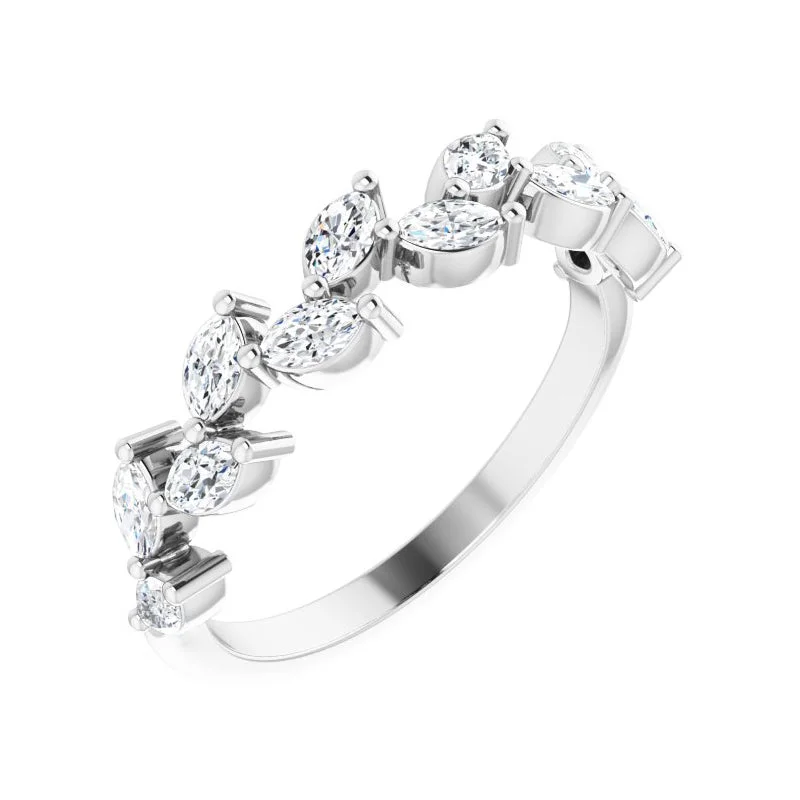 round cut engagement rings for women-14K White Gold 5/8 CTW Natural Diamond Anniversary Band