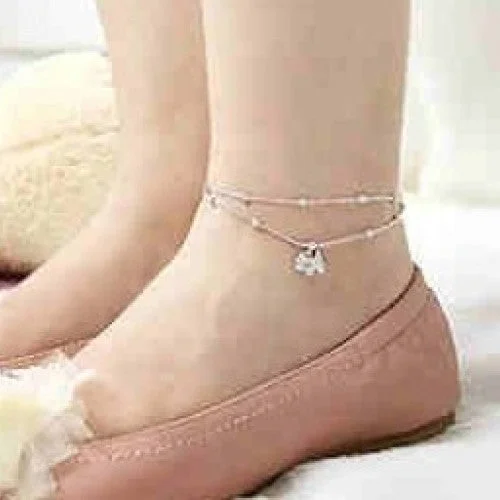 ankle cuffs for women-Ocean Double Layer Pendant Anklets