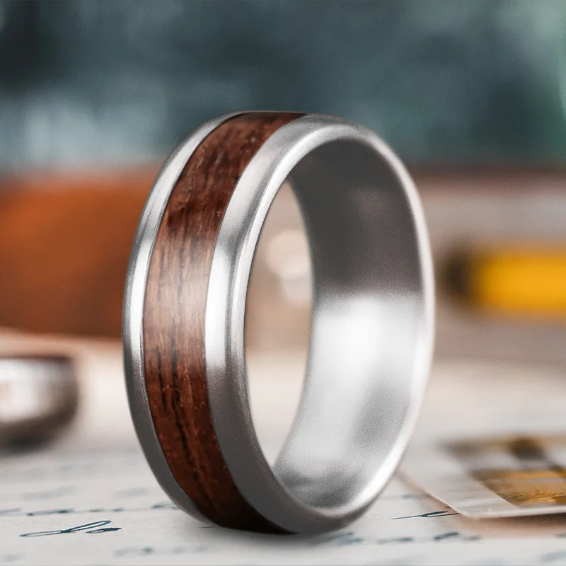 titanium ring for women-Custom Design - Single Inlay cXRNw05UMomMgSSzMtUSMluk