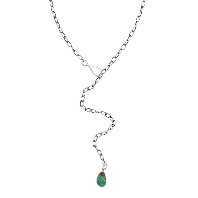 choker necklace for women-Baked in the Sun Turquoise Lariat Necklace