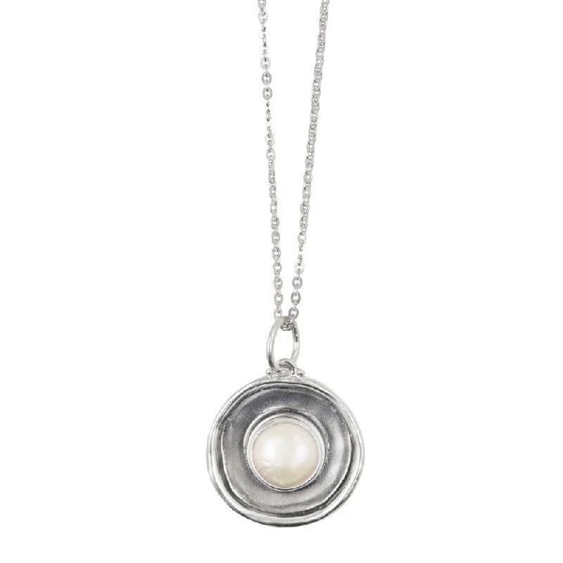 crystal pendant necklace for women-Pearl Medallion Necklace