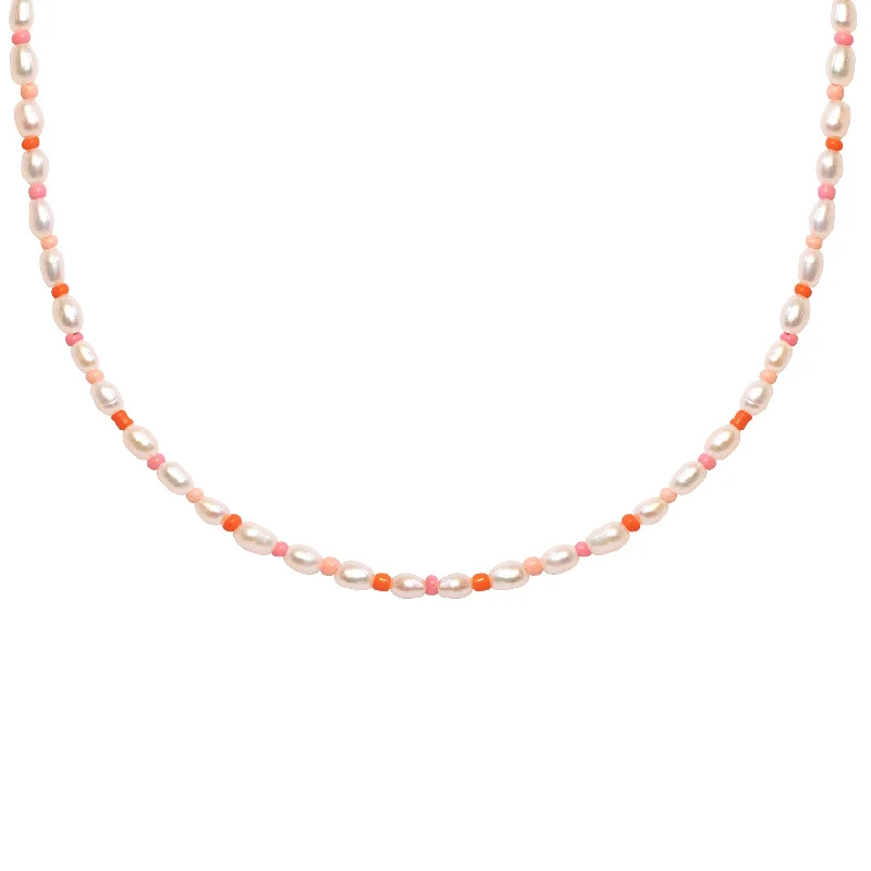 silver necklace for women-Amalfi Necklace | Coral