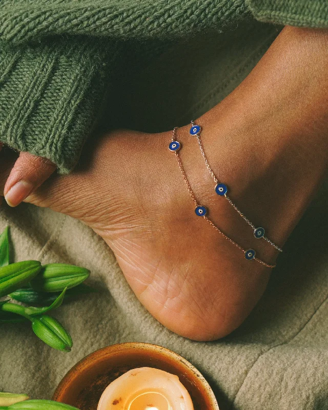 pearl anklets for women-Eli Evil Eye Anklet