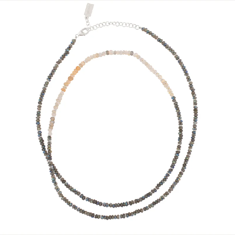 triple strand necklace for women-Shades of Dawn Stone Necklace