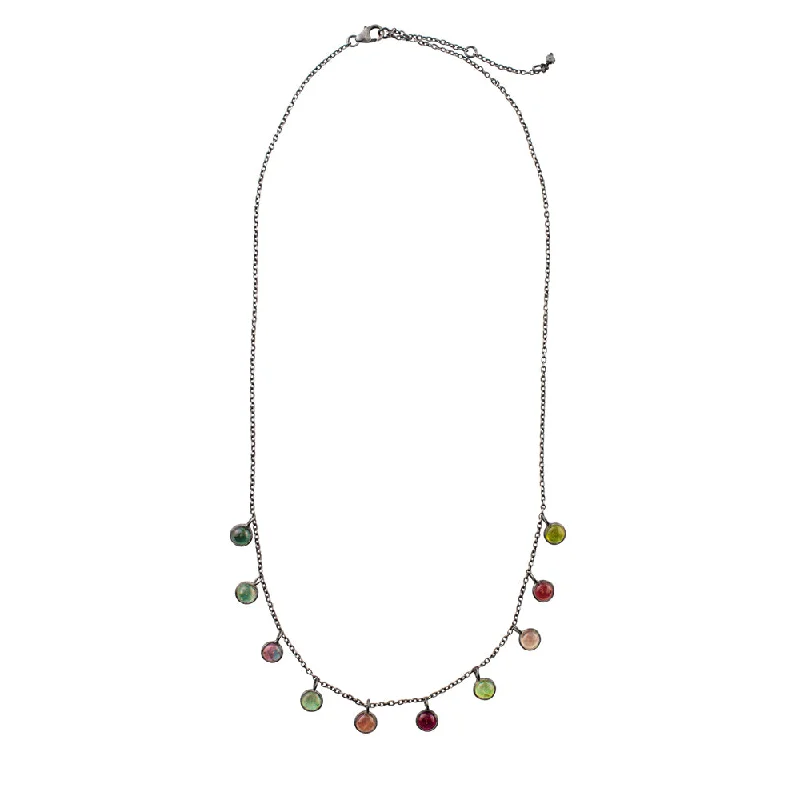 snake chain necklace for women-Many Moons Necklace in Multicolor Tourmaline